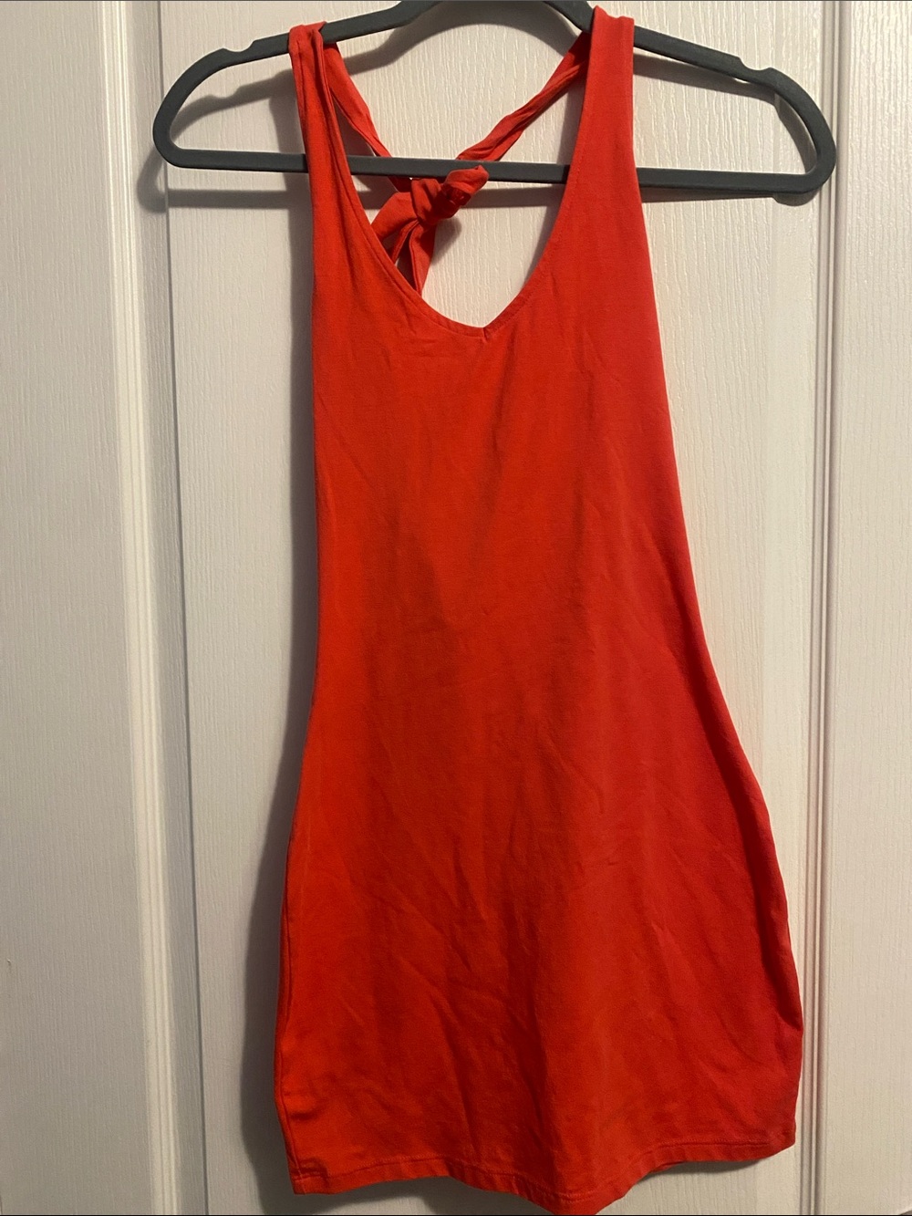 SO Red Sleeveless Mini Dress with Knotted Back